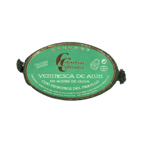 Ventresca de Atún blanco en Aceite de Oliva con pimientos del Piquillo