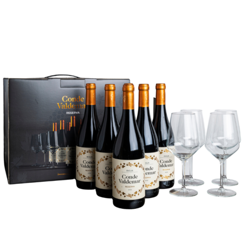 PACK ESPECIAL, 6 Conde Valdemar Reserva con 6 copas